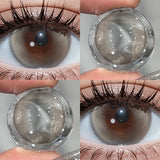 2pcs 14.5mm Big Diameter Colored Contacts Glossy High Moisture Half Yearly Lenses for Daily Wear 0.00D No Power