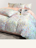 Flower Printed Duvet Cover Set Satin Silk Bed Cover Sets for Summer Queen/King Size Silky plumones de cama Coolling Bedding Set