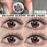 1 Pair Cosplay Demon Contact Lenses for Eyes Anime Lenses for Halloween Colorcon y2k Eye Contacts Cosmetic Red Softlens