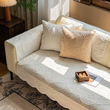 French Vintage Velvet  L Shape Sofa Cover, 3 Seater, Soft Plush Couch Slip Covers, Non Slip Quilted Furniture Protectors