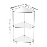 Acrylic Corner Side Table, Corner Shelf Stand, Easy to Clean End Table, 3 Tier for Home Bedroom Small Space Bedside