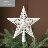 Hollow White Glitter Christmas Tree Top Star Christmas Decorations for Home Novelty New Year Xmas Tree Ornaments Arrangemen