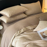 Nordic Bedding Sets Jacquard Plant Floral Cotton Soft 4PCS Bed Sheets Set With 2 Pillowcases Twin Double Queen King Size Bedding