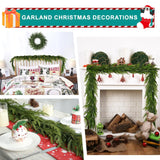 Christmas Garland Faux Cedar Greenery for Mantle Stairs Table Fireplace Wall Christmas Indoor Outdoor Decor Holiday Decorations