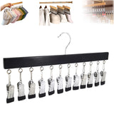 Multifunctional Wooden Hanger Hat Storage Rack Socks Clip 360-Rotating Closet Hanger Space-Saving Organizer for  Shirts T-Shirt