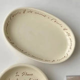 French Ceramic Tableware Vintage Breakfast Plate Ellipse Fish Dish Dessert Cake Deep Plate Originality Kitchen Porcelain Plates