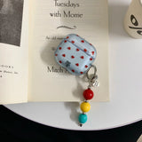 The Blue Background Is Red Heart + the Pendant Is Suitable for Apple for Airpodspro2 Case/For Airpodspro Case/For Airpods4 Case/For Airpods3 Case/For Airpods2 Case/Fashionable Women's Earphone Case/Simple Earphone Case