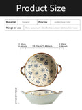 Ceramic Soup Bowl With Handle Salad Pasta Bowl Kitchen Tableware Microwave Oven Bakware 7.5inch Japanese Household Noodle Bowl