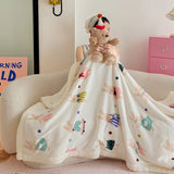 Ikeehome  New Milk Fleece Multifunctional Blanket Household Thickened Leisure Blanket Lamb Fleece Dormitory Quilt Cover Dual-purpose