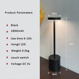 LED Table Lamp Hotel Wireless Rechargeable Desk Lamp Touch Switch Table Lamp Metal Retrolight for Bedroom Living Room Restaurant