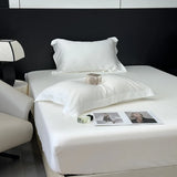 600TC Egyptian Cotton Thickened Brushed Fabric Bedding Set Solid Color Queen Size Duvet Cover Bed Sheets Fitted Sheet Pillowcase