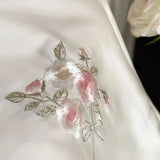 60S Lyocell Bamboo Fiber Flower Embroidery Summer Quilt Bedding Set Soft Silky Thin Comforter Blanket With Bed Sheet Pillowcases