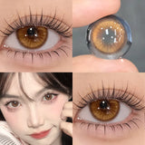 2PCS lris Lenses Color Contact Lenses with Diopter Myopia Eyes Blue Beatuy Contacts Lens Makeup Yearly Fast Delivery