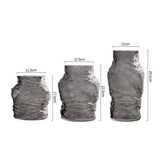 Glass Vase Irregular Lines of Folds Floral Arrangement Accessories Hydroponics Terrarium Home Decoration