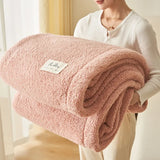 Solid color flannel blanket, thickened warm coral blanket, winter office rest blanket, double-sided plush cover blanket