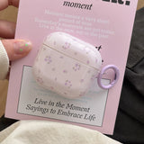 new earphone case for apple airpods pro 2 charging box protection cover purple flower fall prevention keychain for airpods 4 3 2