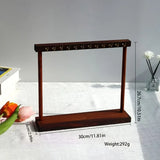 Wooden Double-Row Jewelry Display Rack Elegant Jewelry Organizer with Hooks for Necklaces Bracelets Earrings Rings Space-Saving