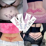 5Pcs Set sexy Temporary Tattoo Sticker Love Sexy Succubus Tattoo Cover Scars Temptation Pink Waist Lasting Fake Tattoo for Women