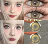 1 Pair Nature Color Eyes Contacts Lenses Myopic Prescription -0.00 to -8.00 Pupils Brown High Quality  Lens