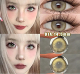 1Pair Green Color Contact Lens Pupils Nature High Quality Myopic Green Lens Blue  Eyes - 0.00 to- 8.00 Diopter Lenses