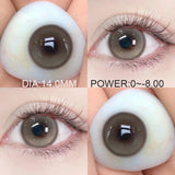 1Pair 0 to -8.00 Degree Colored Contact Lenses for Eyes with Diopters Grey Lenses Fashion Lens Soft Natural Beauty Pupil