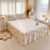 1PC 100%Cotton Bed Skirt Queen/King Size Floral Printed Bed Sheet with Ruffles falda de cama Full Size Bed Skirt for Single Bed