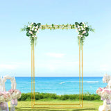 2.8m/110.23in Heavy-Duty Metal Wedding Backdrop Stand - DIY Balloon Arch Kit for Modern Rectangular Centerpiece - Event Decor