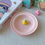 6.2 Inch Ceramic Plate Round Korean Style Ins Household Food Container Fruit Salad Dessert Breakfast Plates Kitchen Dishes Gifts