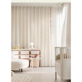 Retro cotton linen rainbow ball yarn cream style bedroom living room children's room cotton linen curtains tulle custom curtains