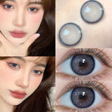 1Pair Color Contact Lenses For Eyes Beauty Soft Student Cosmetic Black Color Lenses Natural Prescription Myopic Lenses Yearly
