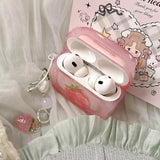 Pink Strawberry AirPods4 Case for Airpods Pro3 Pro 2 3 Air pods AirPod Pro2 with Key chain Bluetooth Headphone Protective Cover
