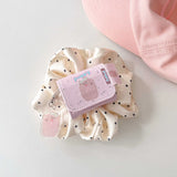 Leather pink blue ink-splash wireless headset case for apple airpods pro2nd 3 pro 1 2 charging box cute puppy pendant summer