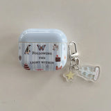 Sky Blue Stripe English Pattern Butterfly Penguin Silicone Shockproof Protection Case for AirPods 1 or 2 3 4 Pro 2 Soft Cover