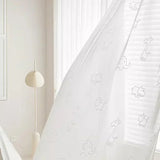 Cartoon Animal Embossed Flocking Tulle Kids Curtains Giraffe Elephant Jacquard Design Sheer Window Curtains for Boys Girls Room