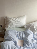 Star Blue Ice een Cotton Striped Bedding Set with Pillowcases Duvet Cover And eet Simple Tied Design for Teen Girls