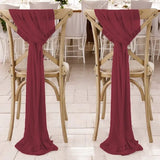 12Pcs Wedding Chair Sashes 7x108Inch Sheer Chiffon Chair Fabric Covers for Party Christmas Bridal Baby Shower Wedding Decoration