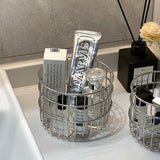 Iron Cosmetic Organizer Makeup Storage Box Luxury Desktop Small Sundries Storage Bucket Office Workstation Pen Holder Organizer