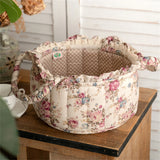 Pastoral Fabric Storage Basket Sundries Toys Cosmetics Storage Basket Home Decoration Cute Floral Underwear Storage Basket