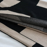 Nordic Geometric Throw Blanket Knitted Sofa Cover Home Decorative Cover Luxury Nap Bed Blanket Black And Coffee Soft Shawl Warm