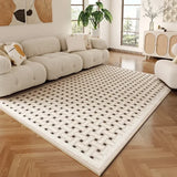 Fluffy Soft Bedside Rug Modern Style Carpets for Living Room Large Area Bedroom Decor Plaid Pattern Carpet Thick Plush Study Mat