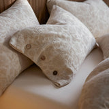 2 Pcs Class A  Linen Cotton Pillow Cases Wabi-sabi Aesthetic Beige Pillowcase for Bed Skin-friendly Bed Sleep Pillow Cover 48x74