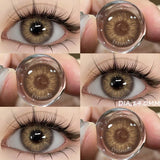 Brown Colored Contact Lenses for Eyes, Natural Eye Cosmetic, Soft Eye Lenses, Beauty, Yearly Use, 1Pair