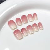 10Pcs Pure Short Square Handmade Press On Nails False Nails Full Cover Solid Color Minimalist Decoration Wearable Nail Tips Art