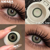 1 Pair Colored Contact Lenses Natural Brown Pupils Eyes Contact lenses Green Soft Contacts 14.50mm Yearly