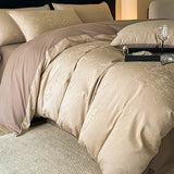 Nordic Bedding Sets Jacquard Plant Floral Cotton Soft 4PCS Bed Sheets Set With 2 Pillowcases Twin Double Queen King Size Bedding