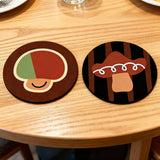 Lovely Forest Mushroom Print Dining Mat Non-Slip Water Absorbent Pot Cushion Cute Style Coffee Mug Pad Table Surface Protection