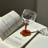 Cute Colourful Glass Wine Glass Tilted Heads Goblet Red Wine Cocktail Champagne Glass Cup Dessert Ice Cream Bow Cup
