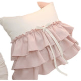 New Korean Style Ruffle Pillow Lace Bow Dormitory Hug Pillow Detachable Home Decoration Bedroom Girl Creativity Handmade Pillow