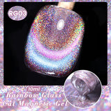 BORN PRETTY 10ml Black Glass Cat Magnetic Gel Nail Polish Ultra Shine Gold Silver Glitter Soak Off UV LED Gel Nail Art Varnish
