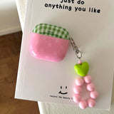 Fresh Green Grid Flower Bracelet Protection Cover for AirPods Pro or 2 Earphone Case for AirPods 1 2 3 4 Accessory Headset Shell
